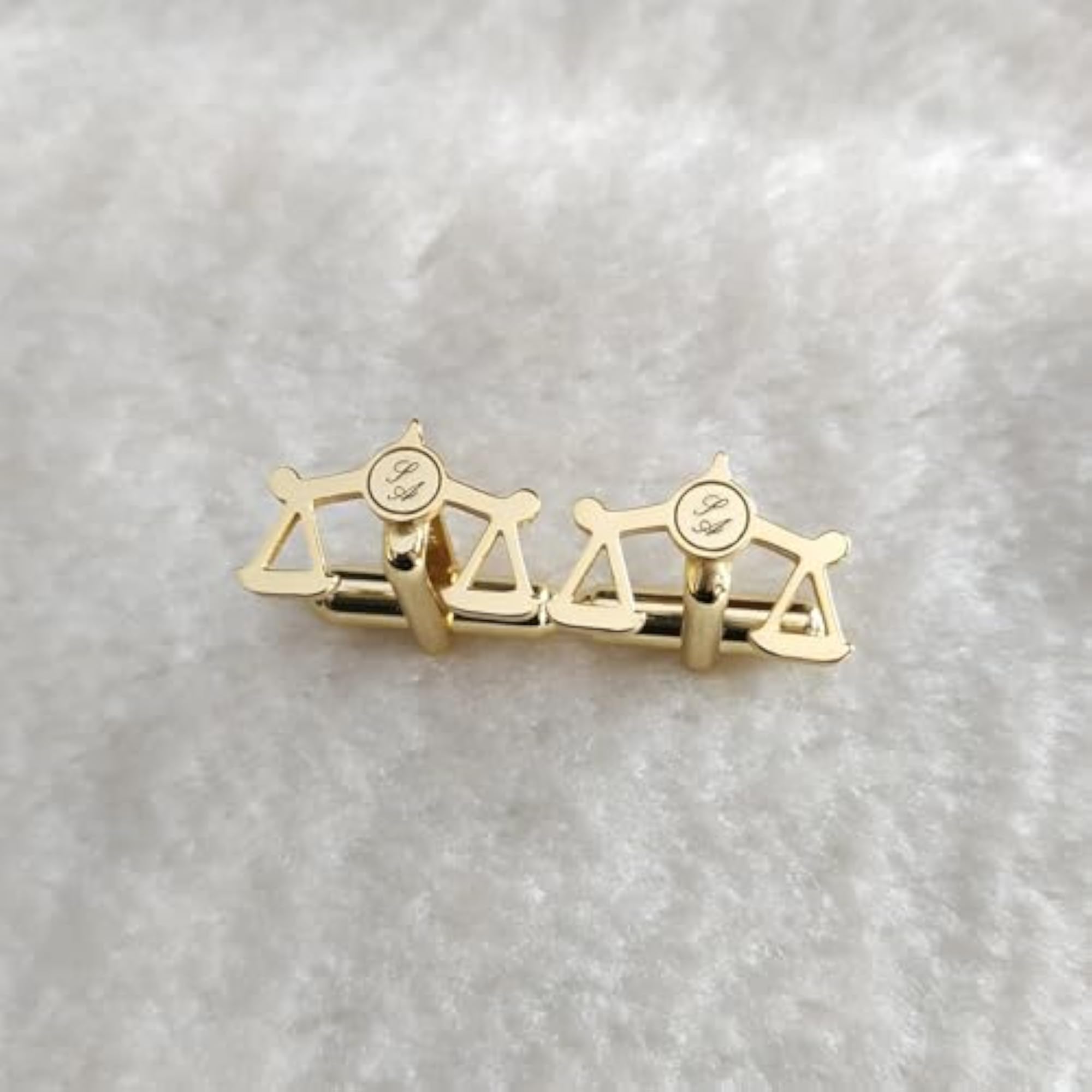 Men's Gold Finish Scales of Justice Personalised Cufflinks